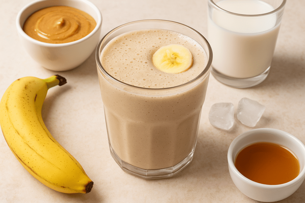 Homemade Peanut Butter and Banana Smoothie